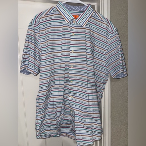TALLIA Other - TALLIA
Men's Striped Blue and Red Button Down Shirt